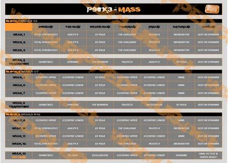 P90X3 Workout Schedule - Free PDF Calendars For All Phases R