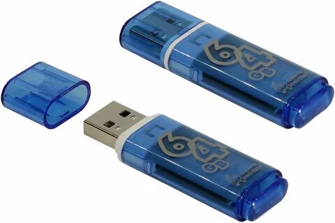 Память Flash USB 64 Gb Smart Buy Glossy series Blue КЭШ в Ки