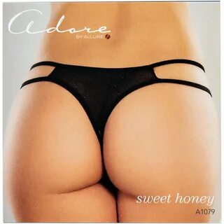 Allure Adore - Crotchless Scalloped Lace Honey Panty - Black