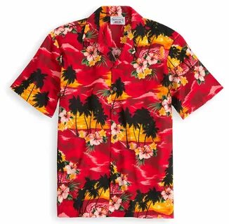 U.K.-Maikai Red Hawaiian Print Shirt floragardenhotels Oxfor