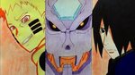 Naruto & Sasuke Susanoo X Kurama Speed Drawing - YouTube