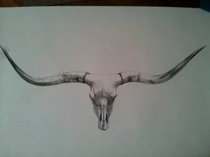 Longhorn skull drawing New clock? Bull skull tattoos, Longho