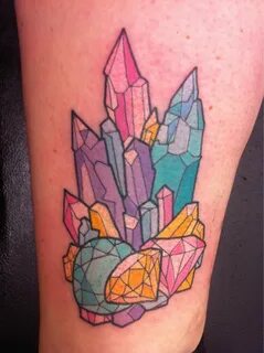 #colour #crystal #tattoo by Lauren Winzer Crystal tattoo, Ge
