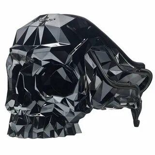 Skull Armchair Faceted Handcrafted with Black Velvet Seat Fo