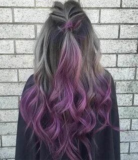 Half Up, Half Purple Lavender hair ombre, Purple ombre hair,