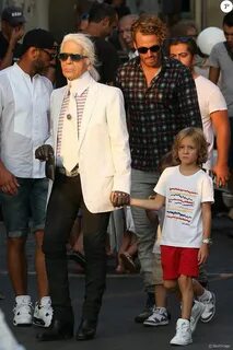 Karl Lagerfeld, son filleul Hudson Kroenig et Brad Kroenig s