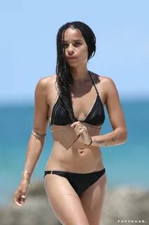 Zoe Kravitz Wearing Black Bikini in Miami Pictures POPSUGAR 