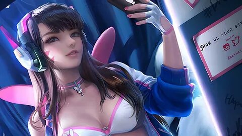 Wallpaper : video games, D Va Overwatch 1920x1080 - LunarCat. 