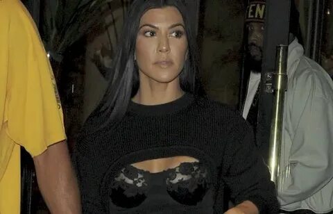 Kourtney Kardashian in a See Through Corset Top! - The Nip S