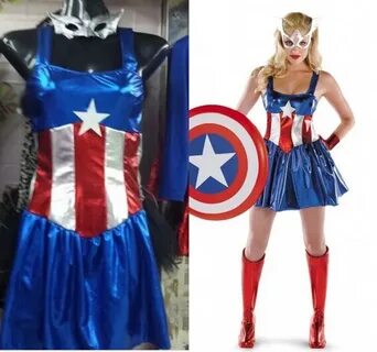 New Superhero Captain America Superwoman Costume Halloween P