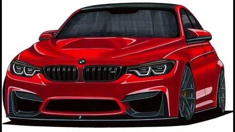How to draw BMW M3 F80 Как нарисовать БМВ М3 Car drawing BMW