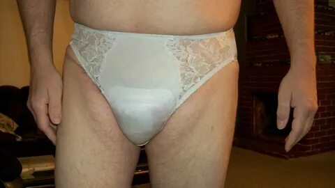 Lace panties White panties with required Poise Ultimate lo. 