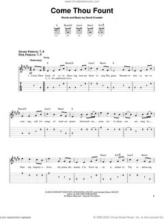 Band - Come Thou Fount sheet music for guitar solo (easy tab