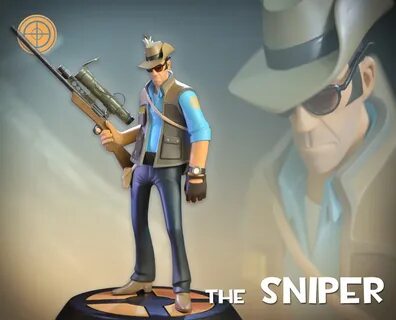 Team Fortress 2: The BLU Sniper Statue - Licenses Gaming Hea