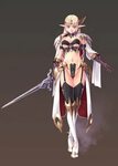 Safebooru - 1girl armor bikini armor blonde hair blue eyes b
