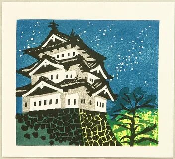 Japanese castle under the night sky full of stars. 