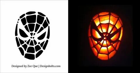 Download Free Printable spiderman pumpkin stencil Designs Su