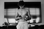 Celebrities Tom Holland shirtless black and white