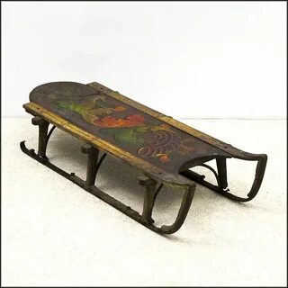 Antique Clipper Sled in Original Paint - 19th C - Folk Art -