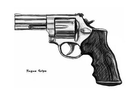 Drawn weapon pistol - Pencil and in color drawn weapon pisto