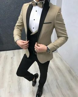 Buy Gold Slim Fit Tuxedo by Gentwith.com with Free Shipping 