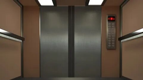 Video Stok Opening Doors Modern Elevator Animation Alfa (100