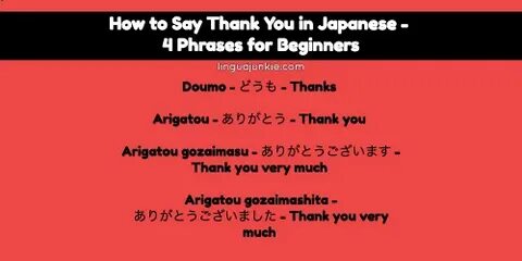 101 Ways - How to Say Thank You in Japanese (AUDIO) Japanese