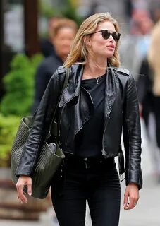 Doutzen Kroes Does Classic Biker Style in NYC