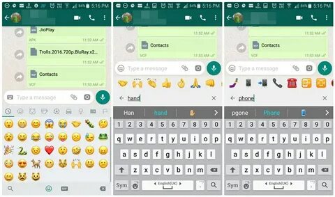 Whatsapp rolling Emoji search feature via update - GoAndroid