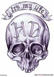 Biker And Harley Davidson Tattoos Skull tattoo design, Harle