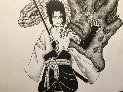 Sasuke Uchiha Hebi Drawing Anime Amino