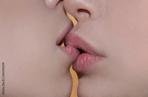 Tongue lesbian girl mouth, sexy woman concept. French Kiss. 