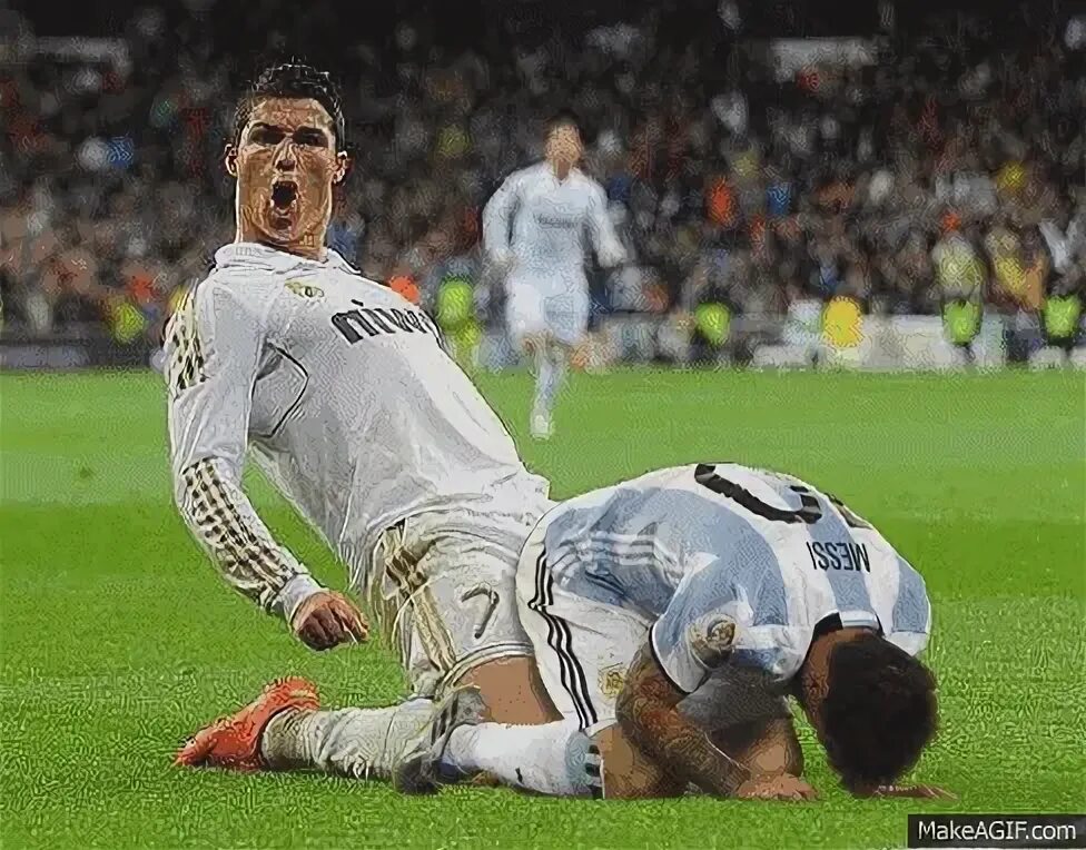Cristiano Ronaldo vs Lionel Messi on Make a GIF