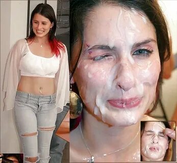 Before and after cum facial.