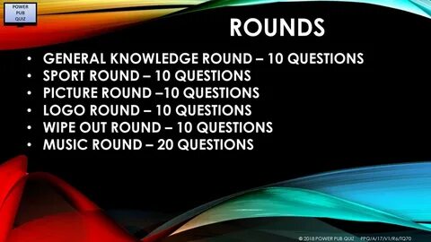 A17 V1 - Six Round Seventy Question Quiz