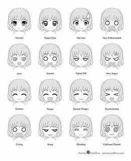 16 Drawing Examples of Chibi Anime Facial Expressions #chibi