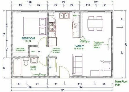 Image result for 20 x 40 cabin floor plans Guest house plans