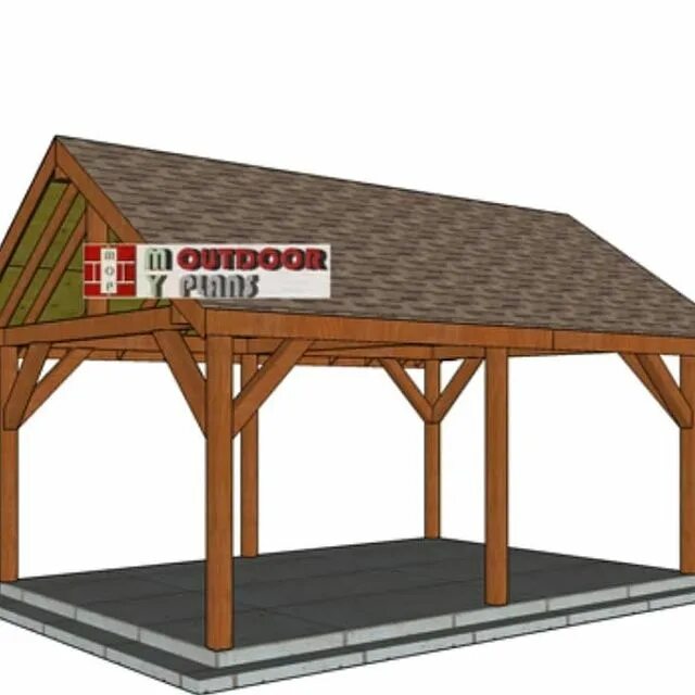 This 14x20 pavilion is built on a sturdy frame and it features a gable roof...