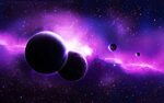 Purple planets, space, stars 750x1334 iPhone 8/7/6/6S wallpa