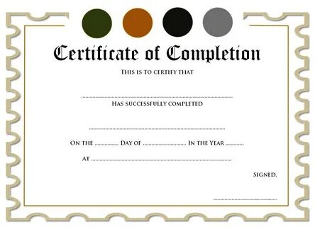 Certificate of Completion Template 1 Paddle Templates