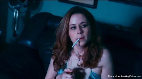 SmokingCelebs.com--Jenna Fischer smoking cigarettes