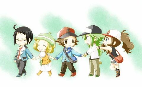 Pokemon Black and White trainers. starting from the left is 