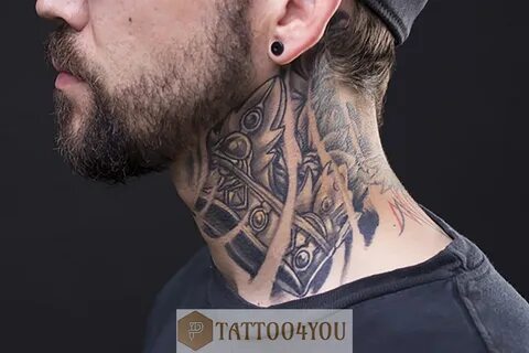 Татуировки на шее спереди (59 фото)