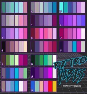 80s 90s retrowave color palettes