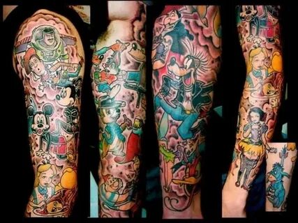 Pin by Al Froggy on Tattoos Disney sleeve tattoos, Disney ta