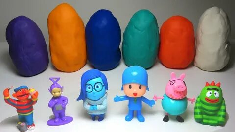 Play Doh Pocoyo Surprise Eggs Teletubbies Peppa Pig yo gabba