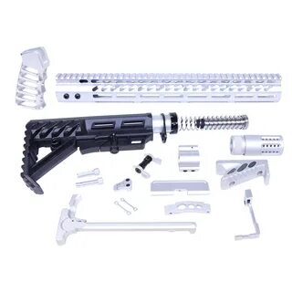 AR-15 Aluminum Full Rifle Parts Kit in Anodized Clear Verifo