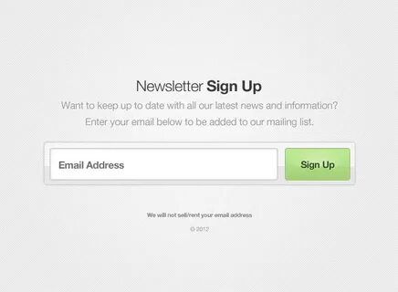 Newsletter Sign Up Form (With images) Signup, Newsletters, F