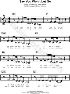 Print and download Say You Won't Let Go sheet music by James