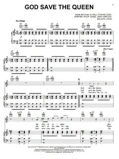 Sex Pistols God Save The Queen Sheet Music Notes, Chords Dow